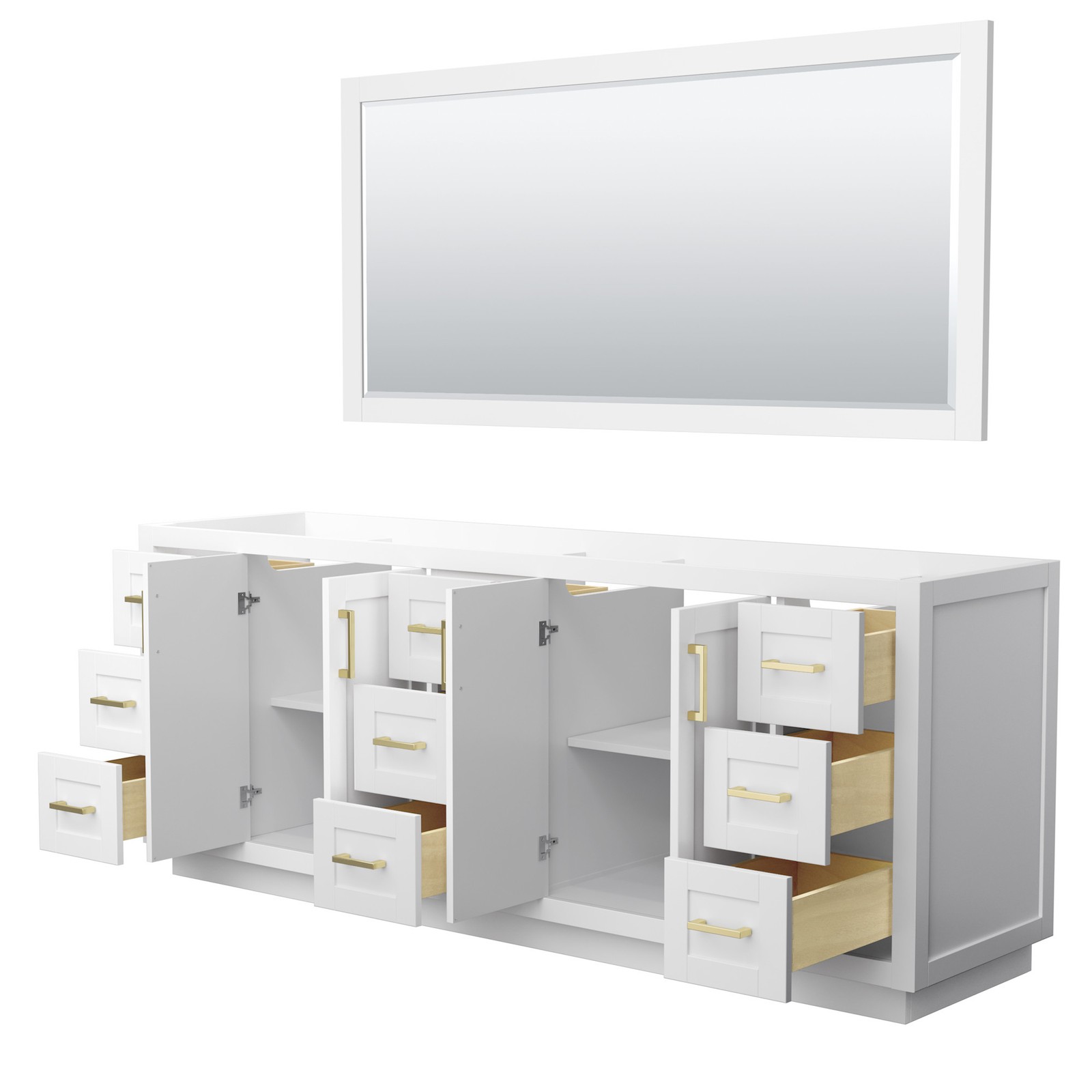 Wyndham Collection WCF2929-84D-CX-M70 Miranda 84″ Double – Green / Brushed Gold