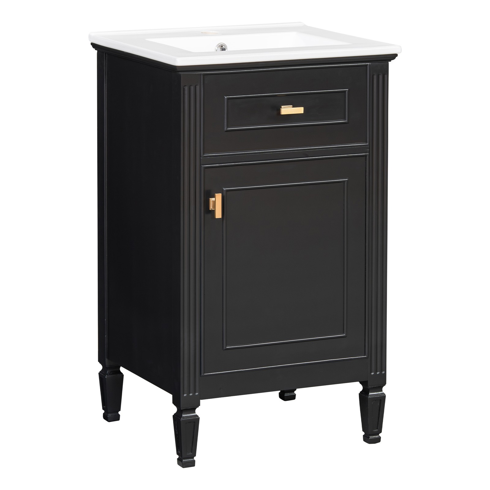 20″ Bathroom Vanity w/Ceramic Sink Modern Storage Cabinet w/Adjustable Shelf