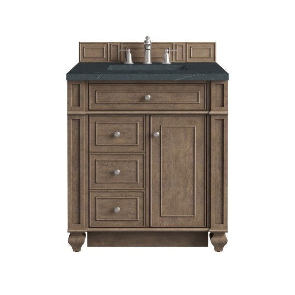 30″ James Martin Bristol 157-V30-WW-3CSP Vanity Cabinet Charcoal Soapstone Top