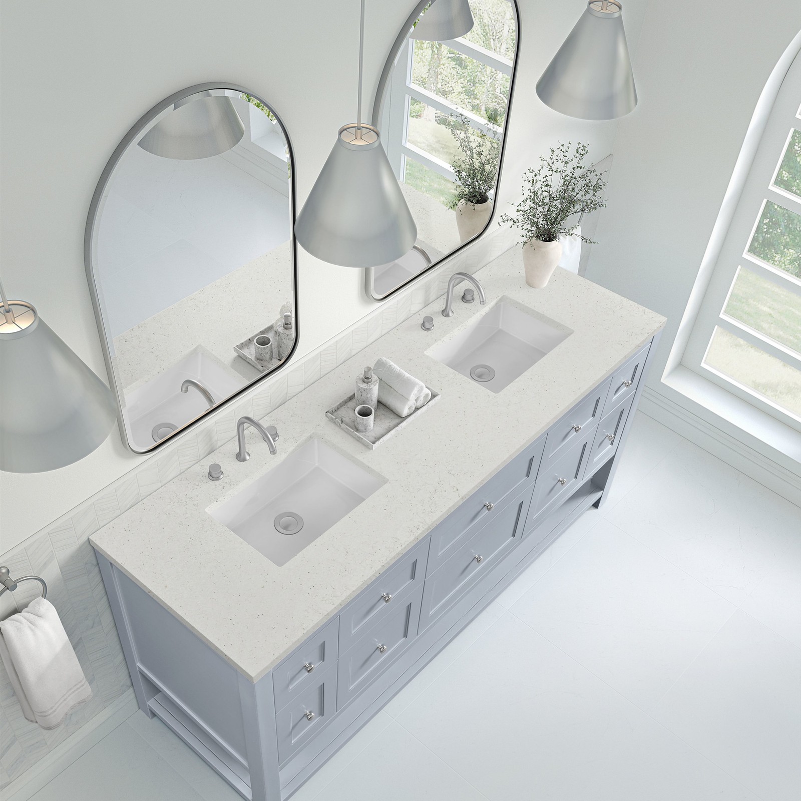 James Martin Vanities 330-V72-FPBL Breckenridge 72″ – White
