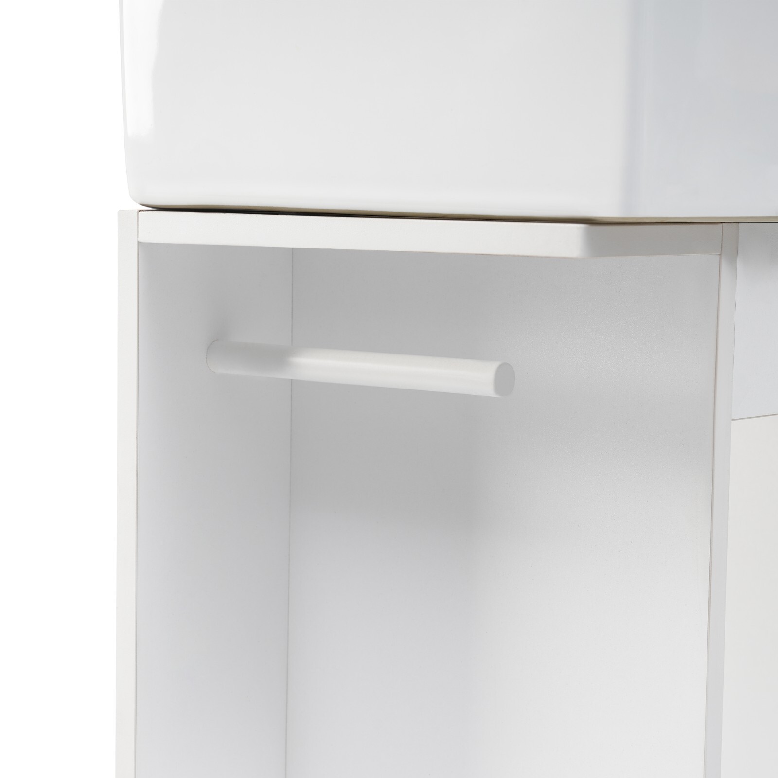 Wooden 18.6″ Bathroom Vanity Cabinet with Ceramic Sink Storage Shelf Tissue Rack