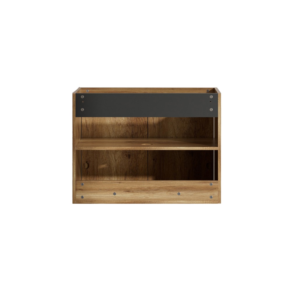 Golden Oak MDF Bathroom Vanity Without Basin Matte Finish Hydraulic Hinges