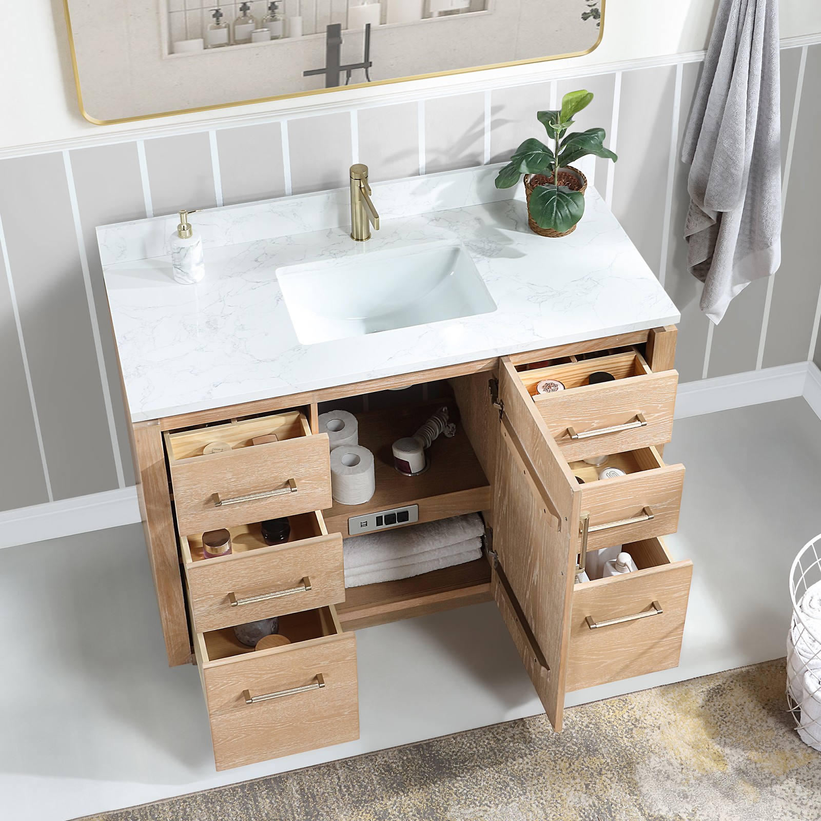 Miseno MV-705748 San 48″ – Natural Walnut / White Grain