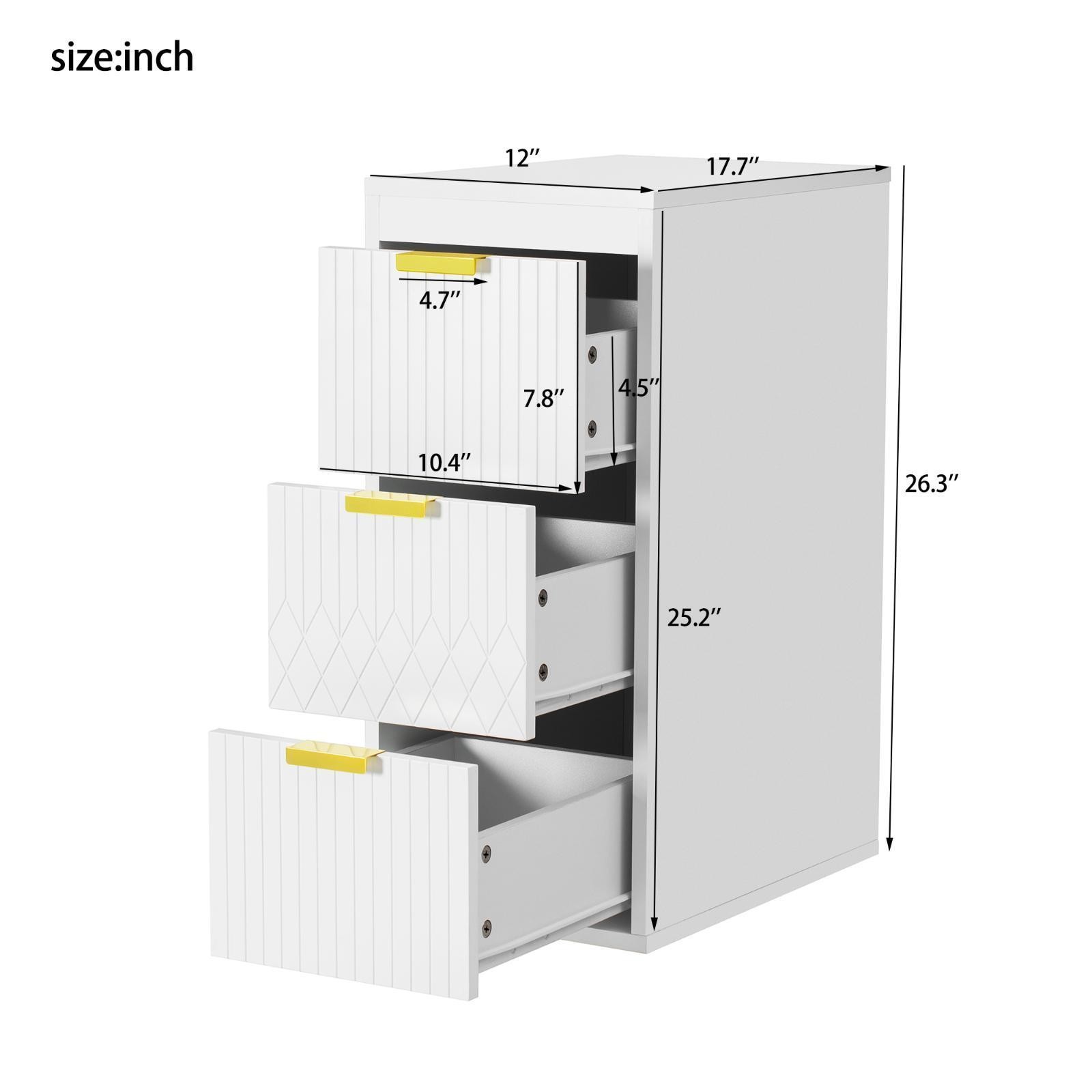 Wall-Mounted Floating Side Cabinet with Drawers, Space-Saving Storage