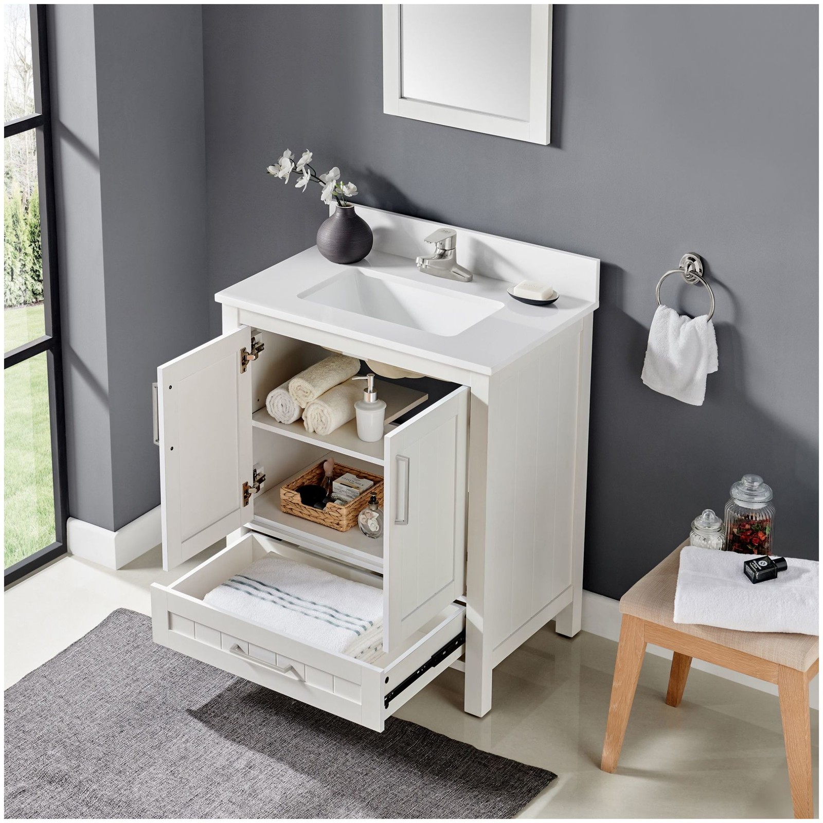 Ove Decors Kansas 30 Kansas 30″ – White / Cultured Marble Top