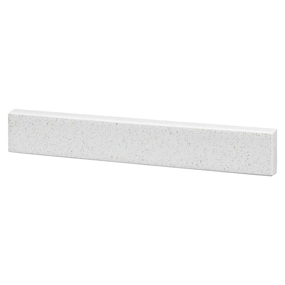 Solid Surface Resin Vanity Sidesplash in Arctic 17-7/8″W x 3/4″D x 2-3/8″H