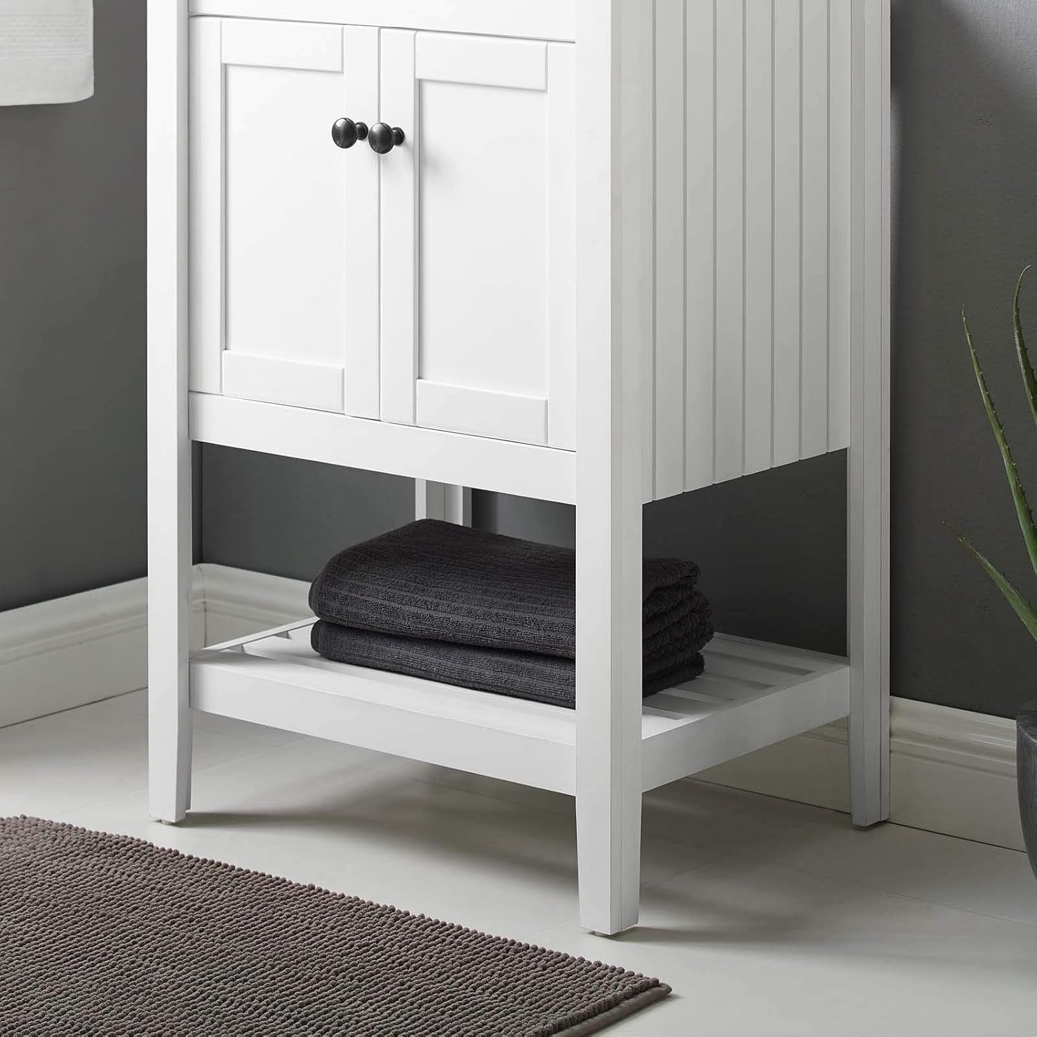 Elegant 23″ White Bathroom Vanity Cabinet – Sink Basin Not Included
