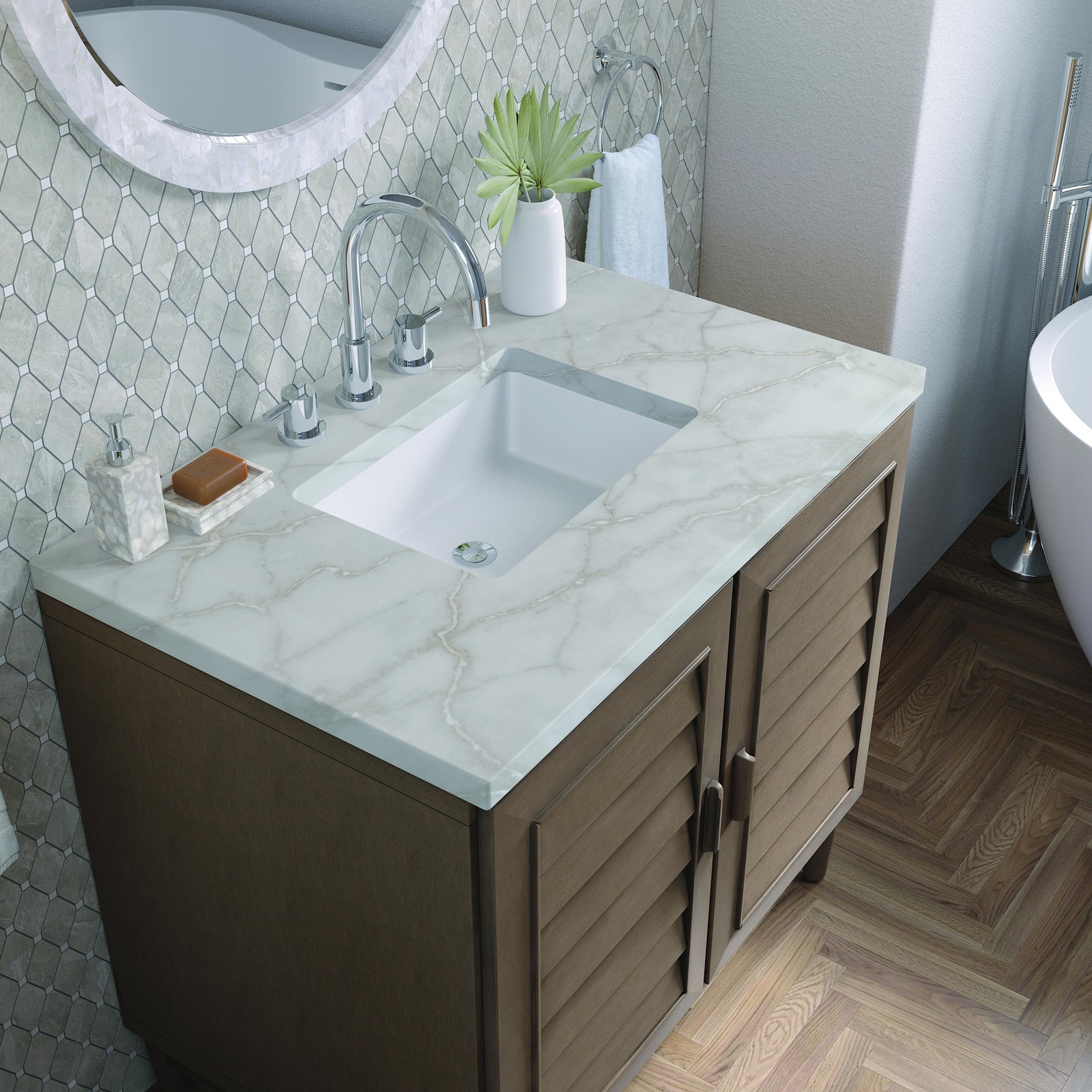 James Martin Vanities 620-V36-3VSL Portland 36″ Single Basin Wood – Wood