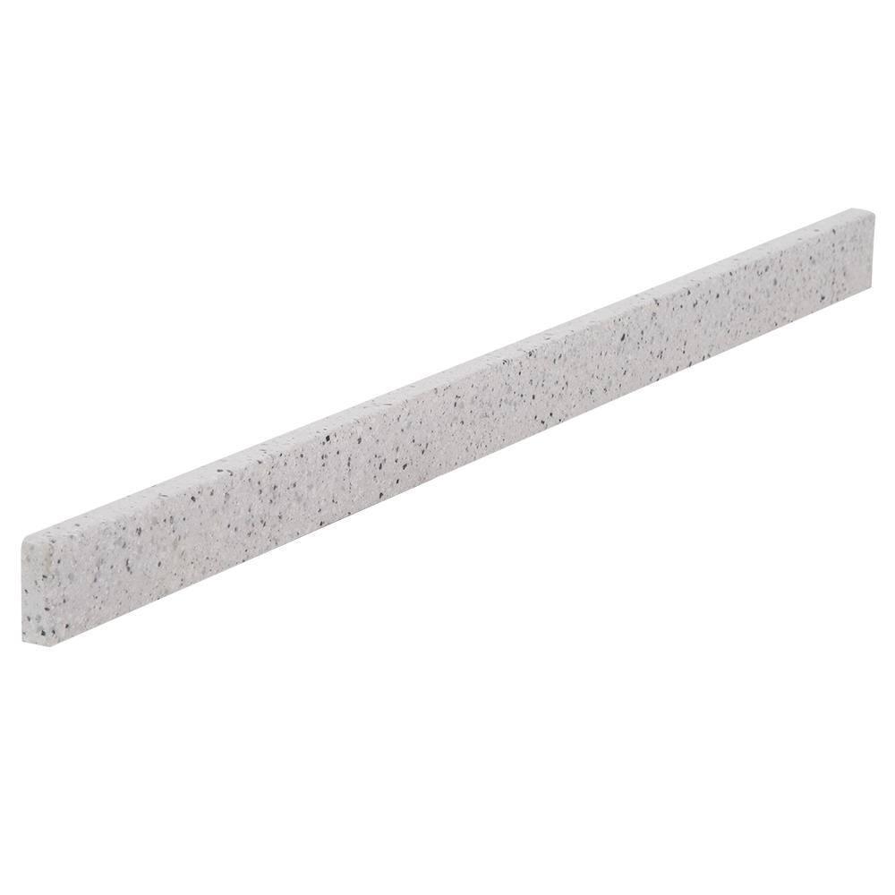 37 In. Bathroom Vanity Backsplashe Flat Edge Cultured Marble Silver Ash Finish