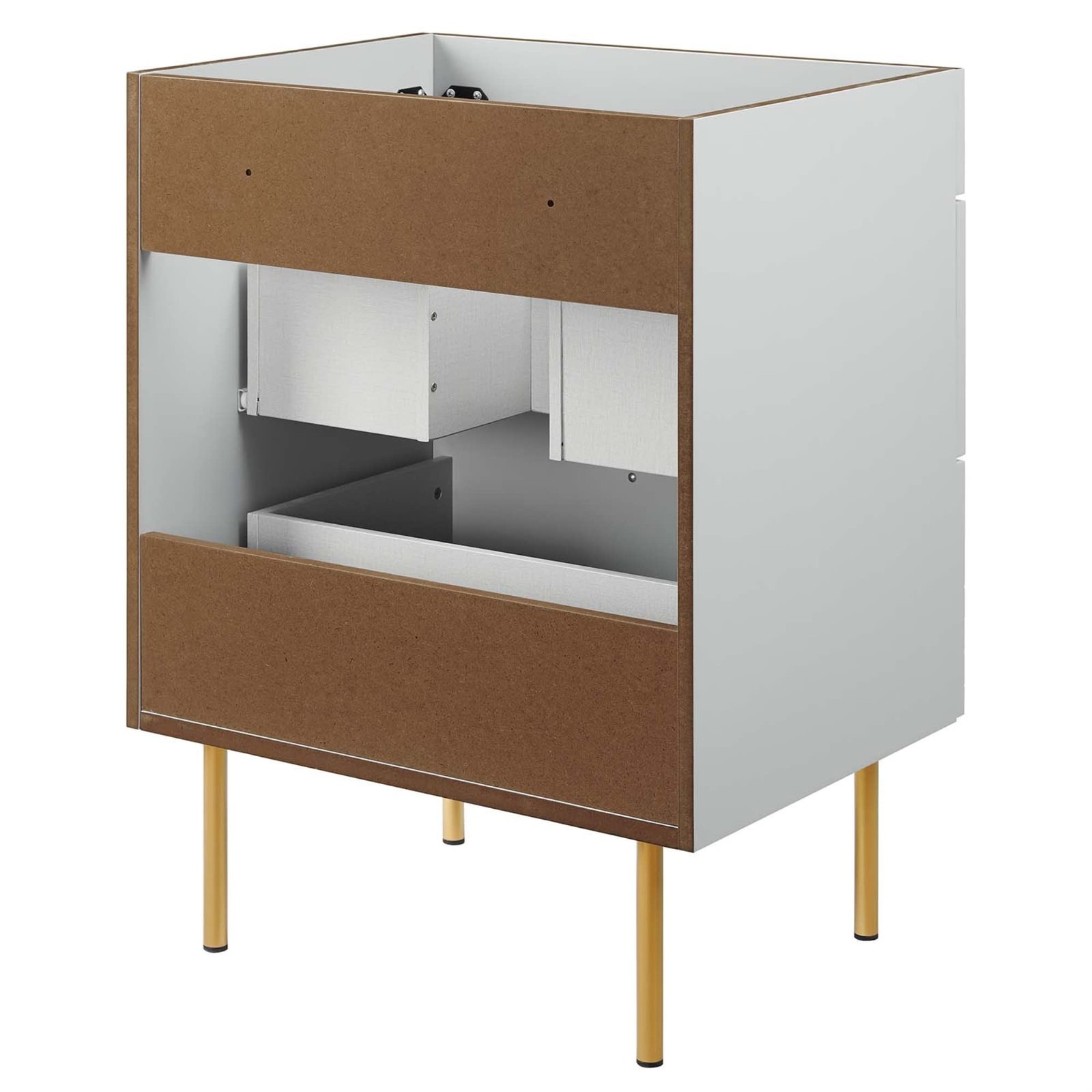 Modway Daybreak 23.5″ Particleboard MDF Wood and Metal Bathroom Vanity in Gray