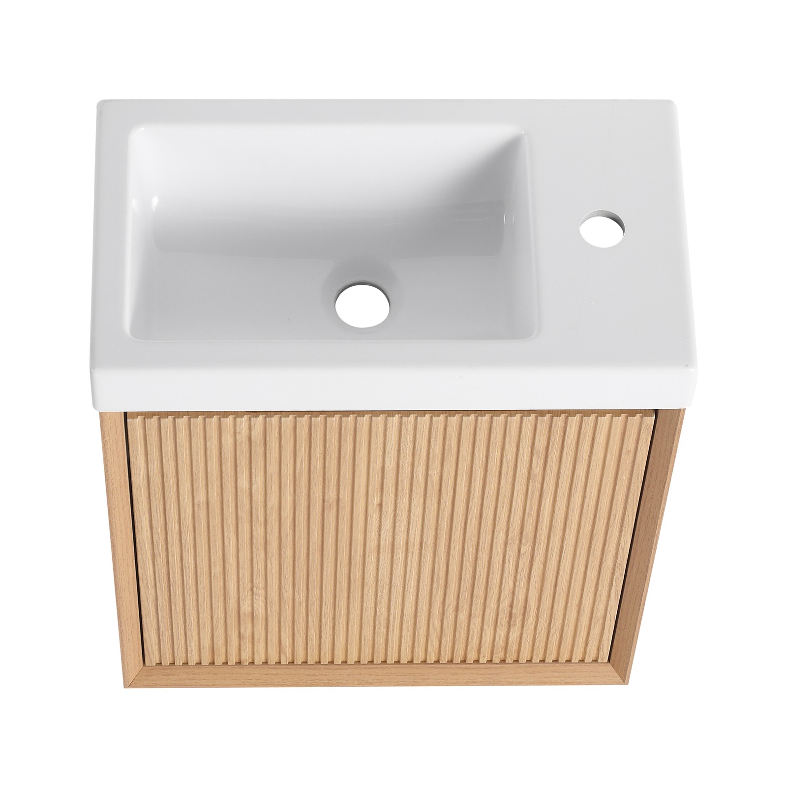 18.5″ Floating Bathroom Vanity and Resin Sink Combo W/1 Door for Small Space MDF