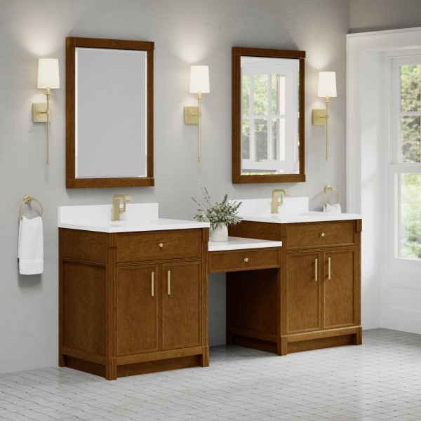 84″James Martin Bellshire 660-VMC84-HNO-1WZ Dual Vanity White Zeus Silestone Top