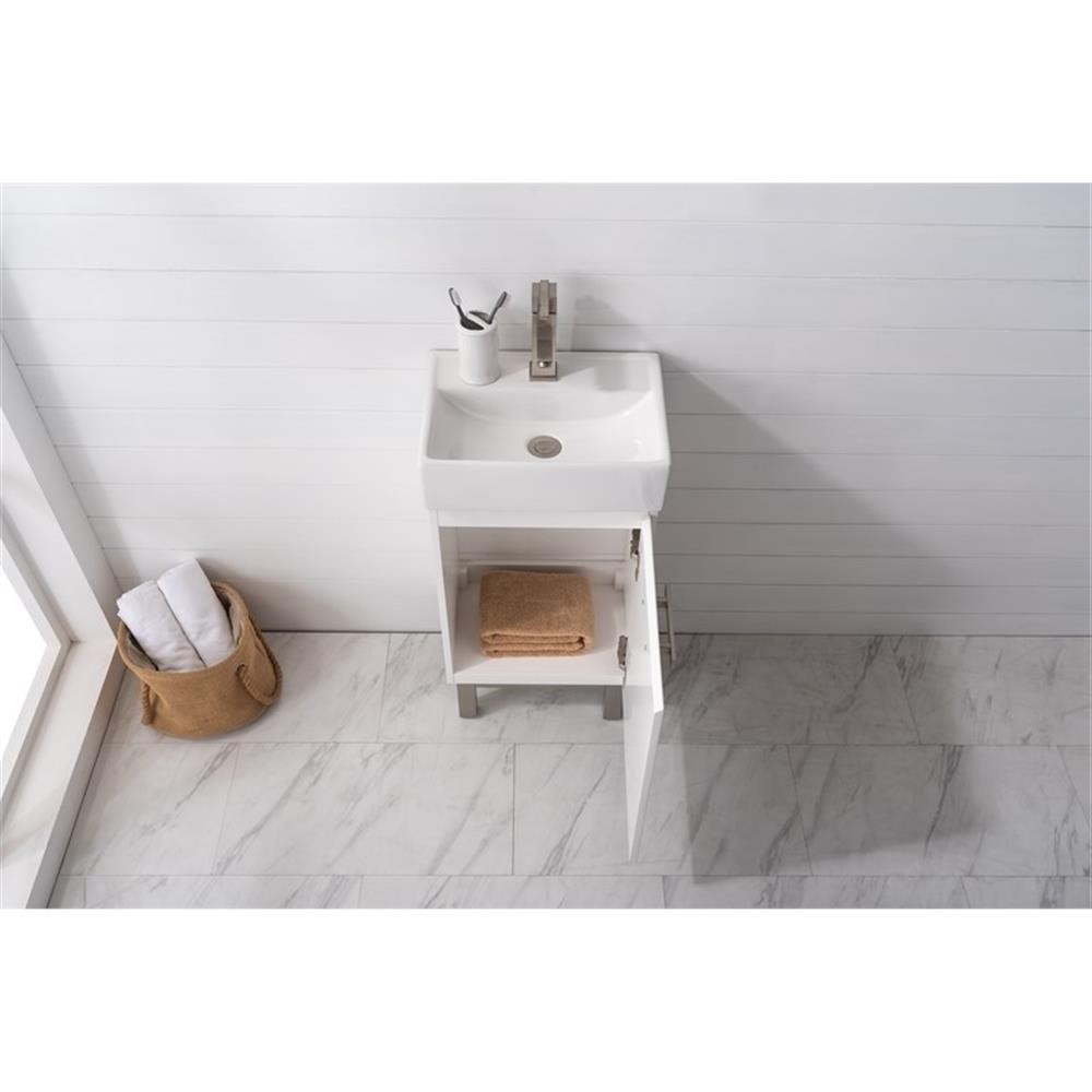 Design Element Stella 16.5″ Wood Single Sink Vanity in White