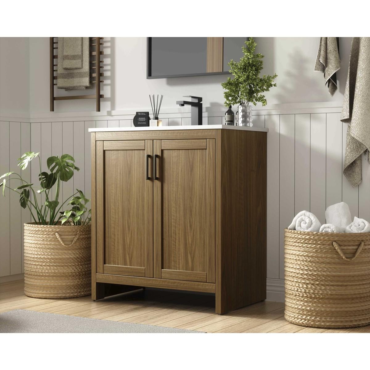 Elegant Lighting VF25130WB Finnley Vanity Walnut Brown