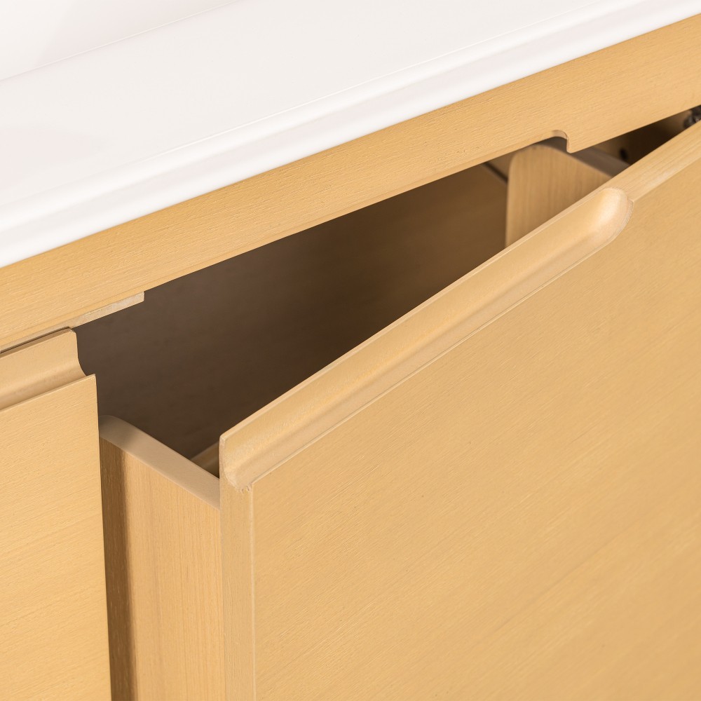 30″ Softened Modern Bathroom Vanity with Ceramic Sink, Natural Wood Grain