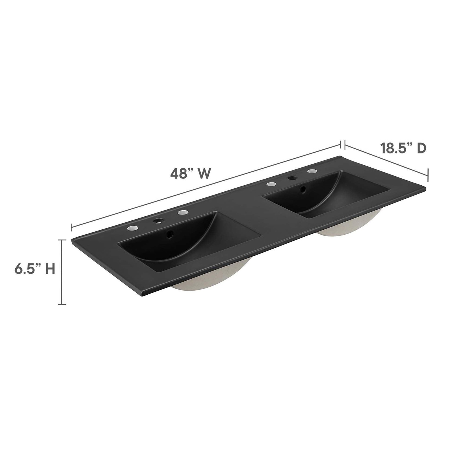 Cayman 48″ Double Basin Bathroom Sink