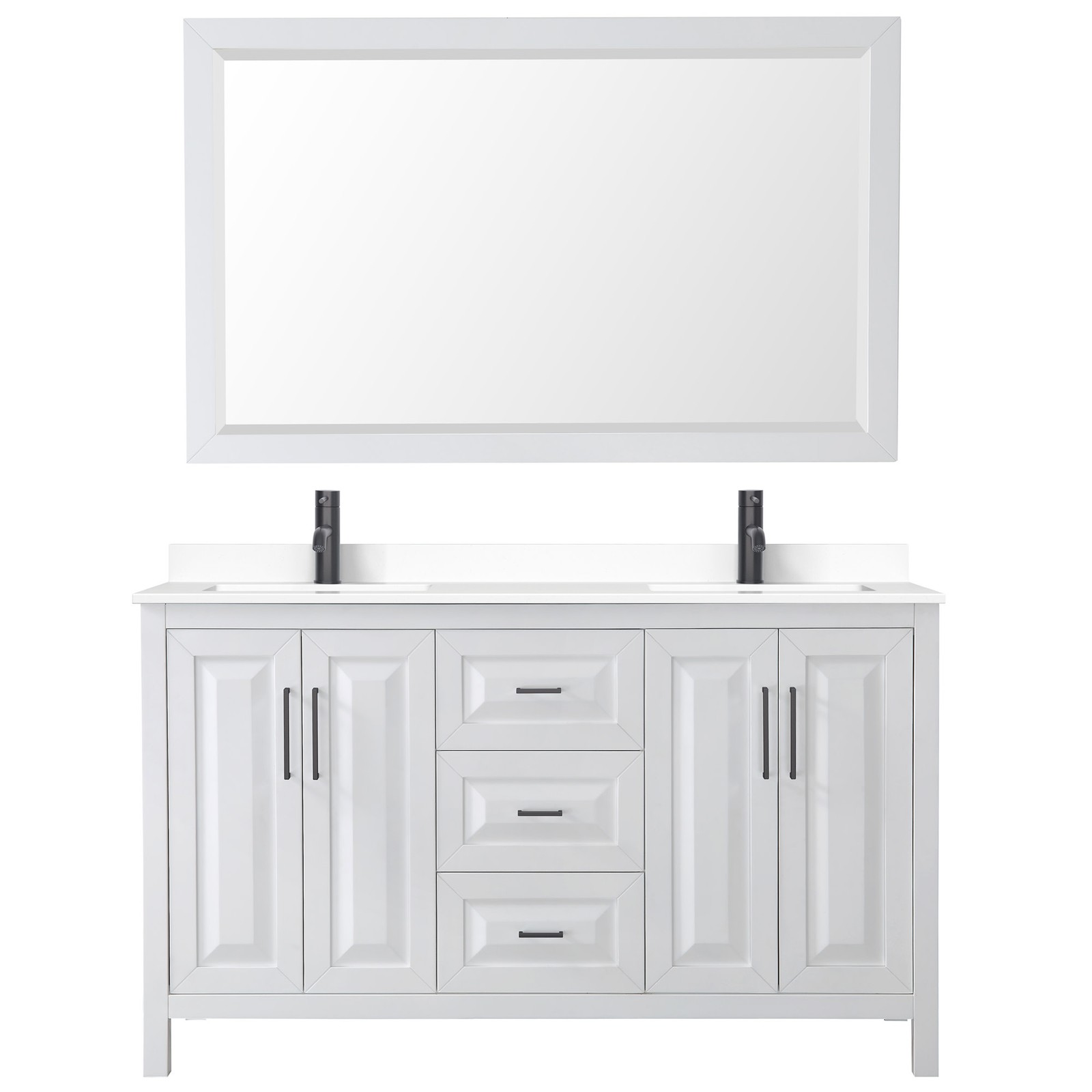 Wyndham Collection WCV252560D-VCA-M58 Daria 60″ – Dark Gray / White Cultured