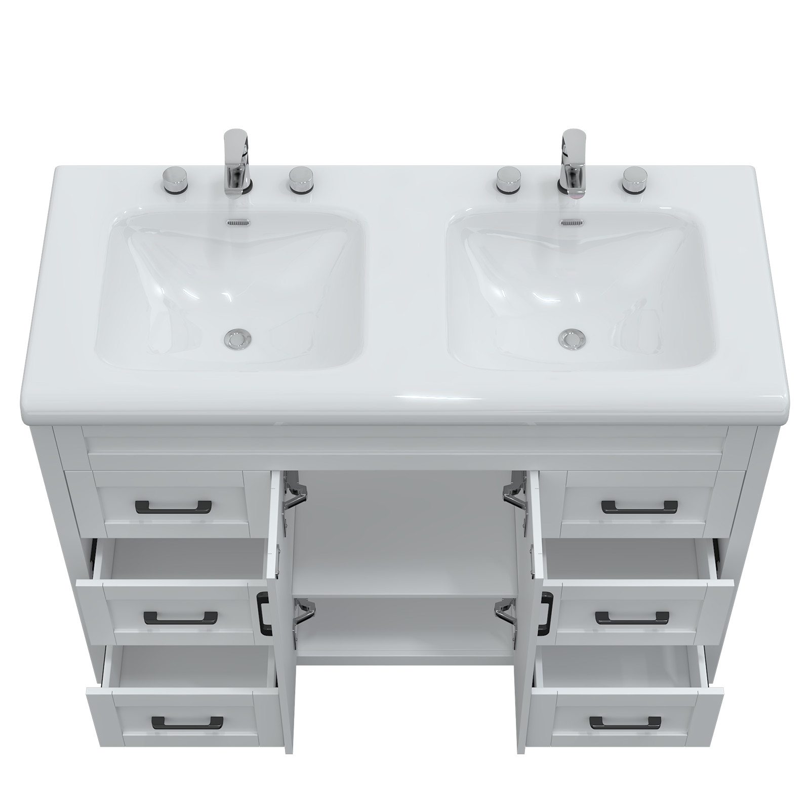 47″ Solid Freestanding Bathroom Vanity Unit Sink Combo Storage Cabinet Drawers