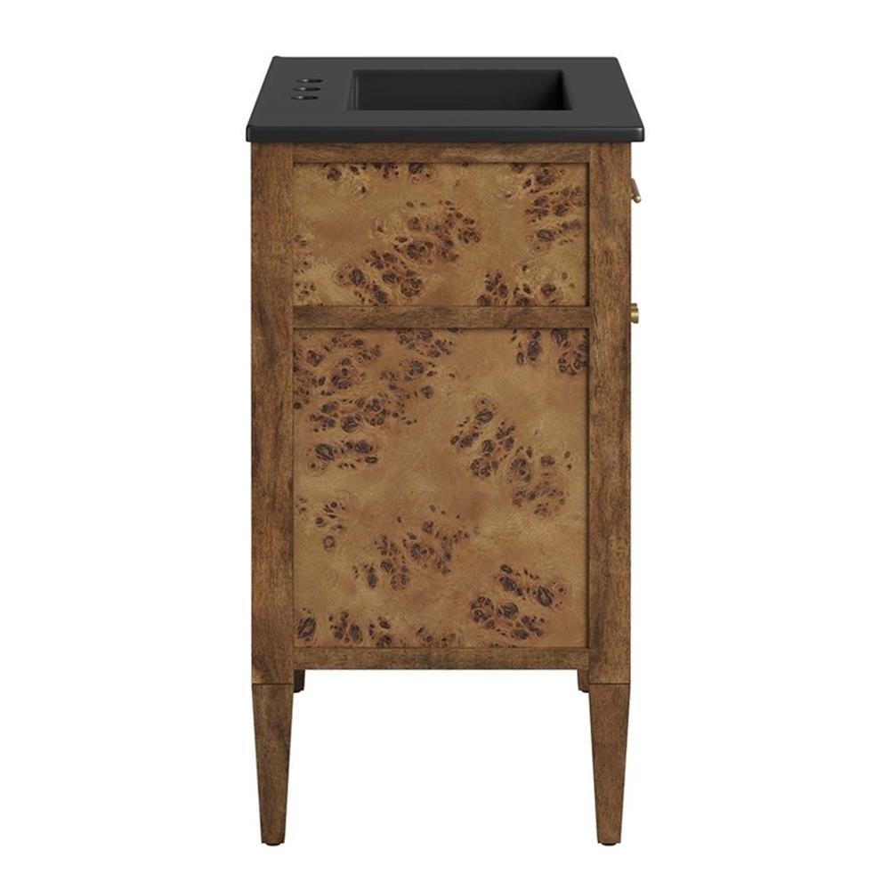 Modway Elysian 30″ Modern Wood Bathroom Vanity in Black and Brown