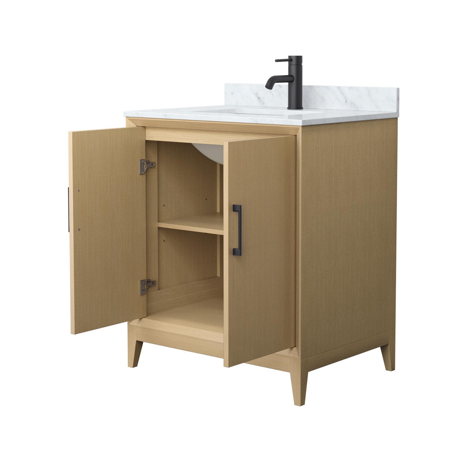 Wyndham Collection WCH7575-30S-CMUNS-MXX Janna 30″ – White Oak / Brushed Nickel