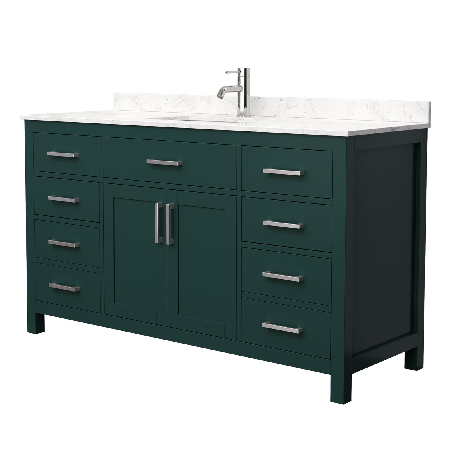 Wyndham Collection WCG242460S-UNSMXX Beckett 60″ – Green / Carrara Cultured