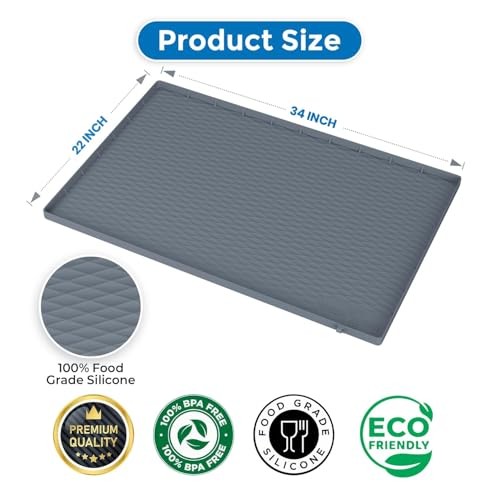 Waterproof Under Sink Mat – Silicone – 34″ x 22″ – Premium Quality