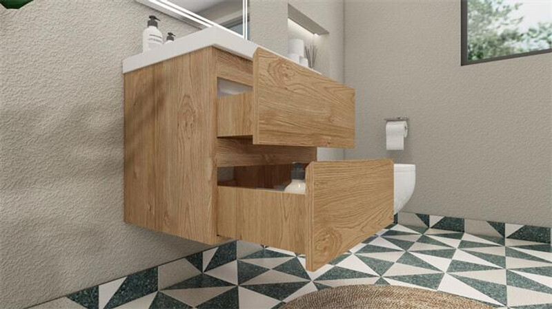 BOHEMIA LINA 24″ WALL MOUNTED BATH VANITY WITH REINFORCED ACRYLIC SINK MOB24