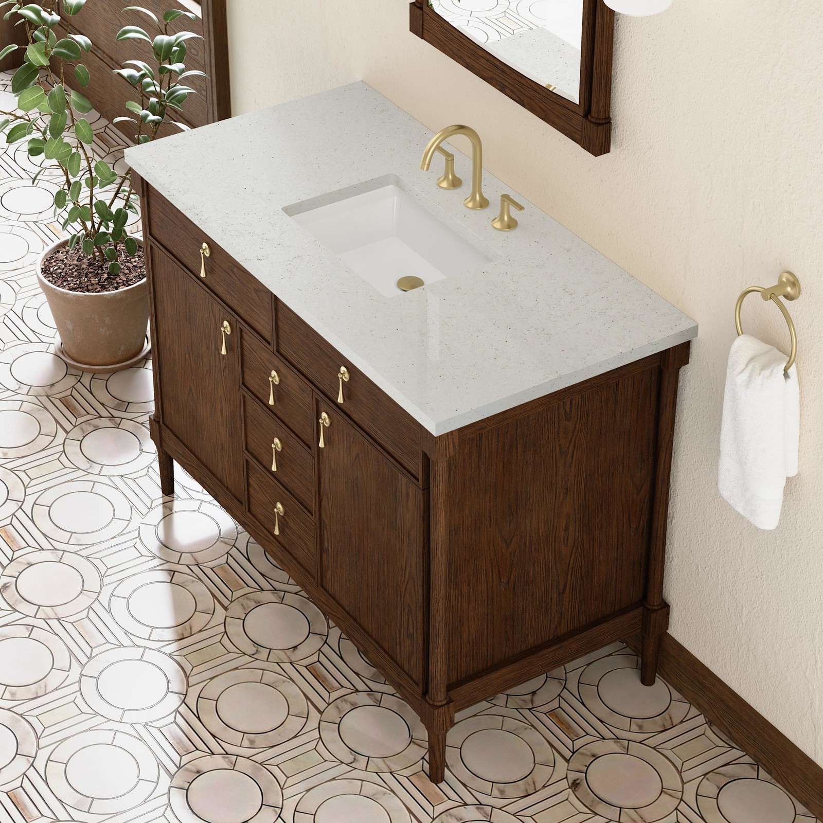 James Martin Vanities D680-V48-3LDL Kinnsden 48″ – Sable Oak
