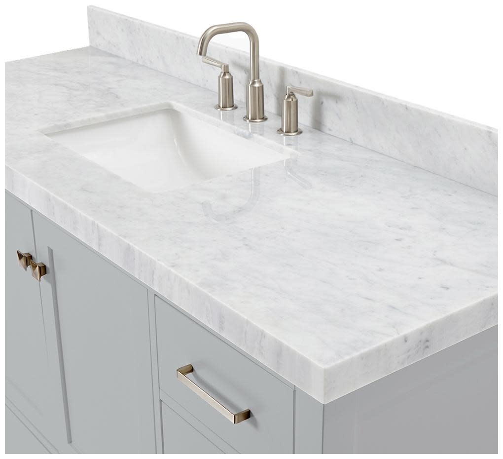 Ariel A060SCW5RVO Cambridge 60″ – Grey / Italian Carrara Marble Top / Brushed