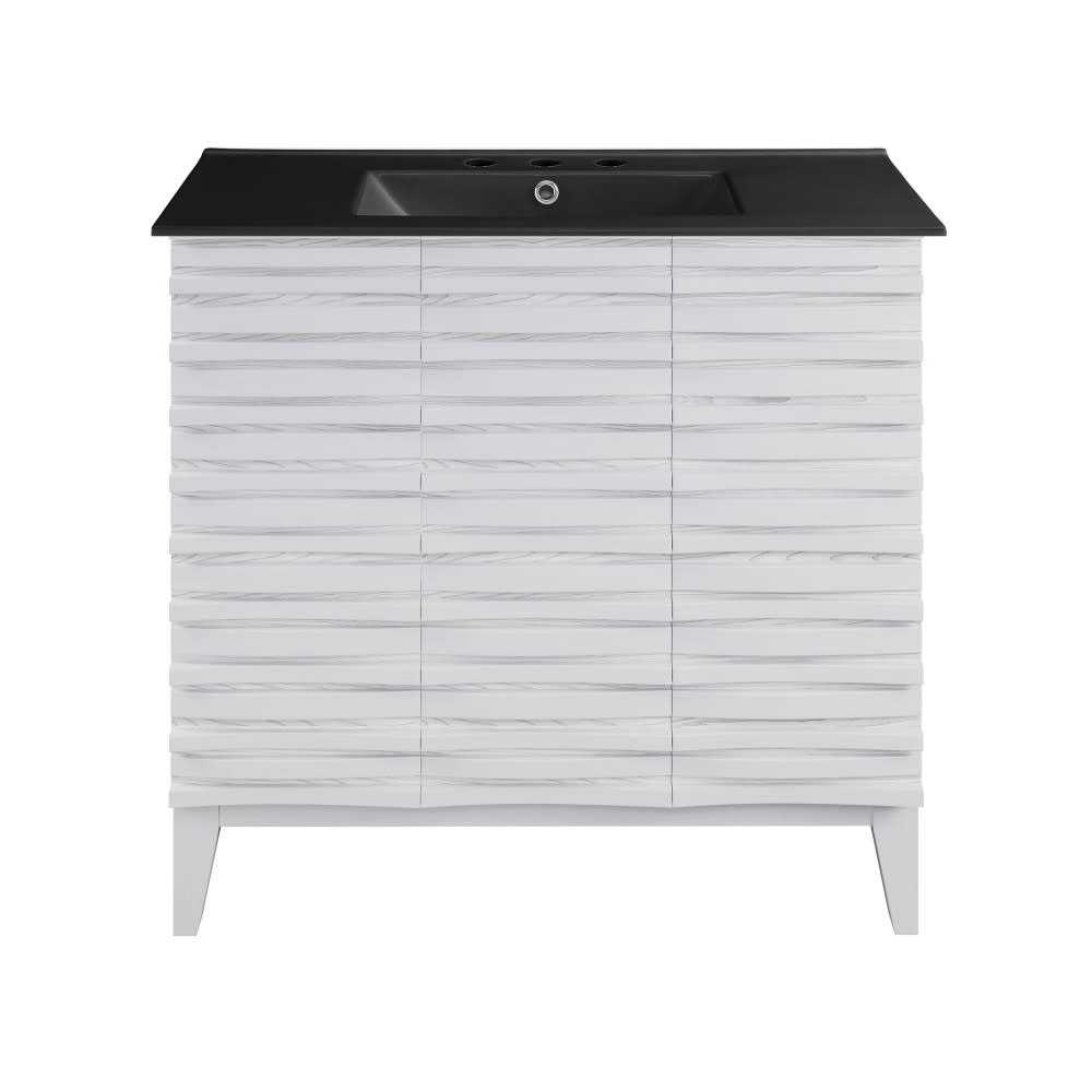 Swiss Madison SM-BV471-3 Cascade 36″ – Brown Oak / Matte Black