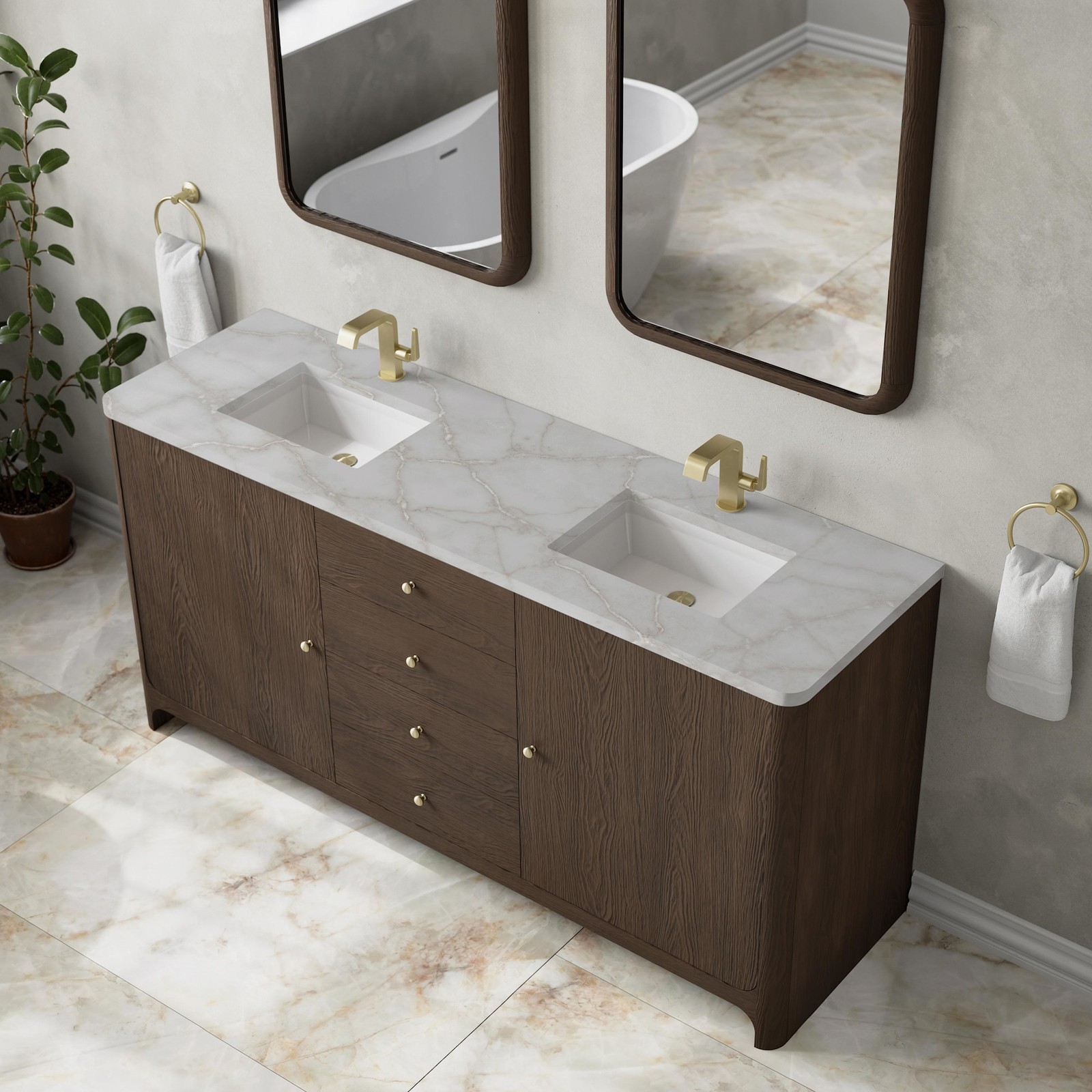 James Martin Vanities D125-V72-3VSL Gracyn 72″ – Sable