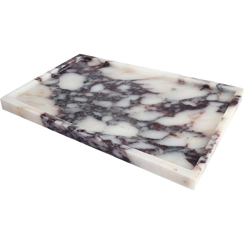 Luxury Marble Vanity Tray Calacatta Viola Storage Home Decor Decorative Tray New