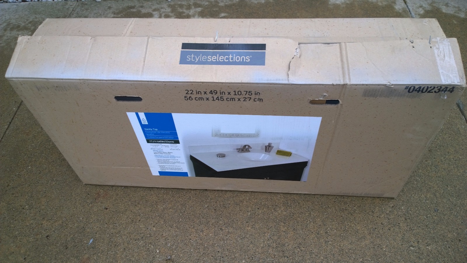 NIB Nice Bathroom White Cultured-Marble VANITY TOP + SINK 49″W x 22″H