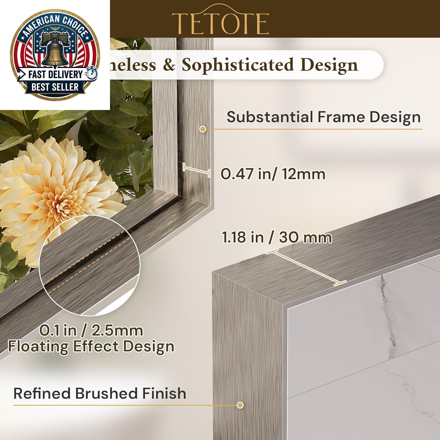 Brushed Nickel Bathroom Mirror 24″ X 32″ Vanity Mirror for over Sink Brushed Nic
