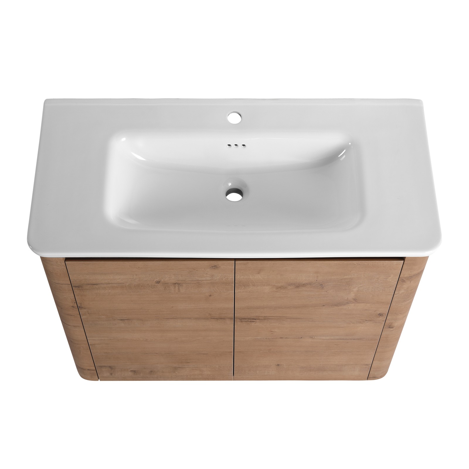 40 inch Freestanding Bathroom Vanity with Ceramic Sink Adjustable Shelf Plywood