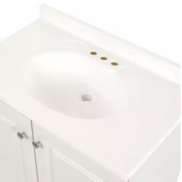 Glacier Bay 31″ Single-Sink Vanity – White with White Cultured Marble Top