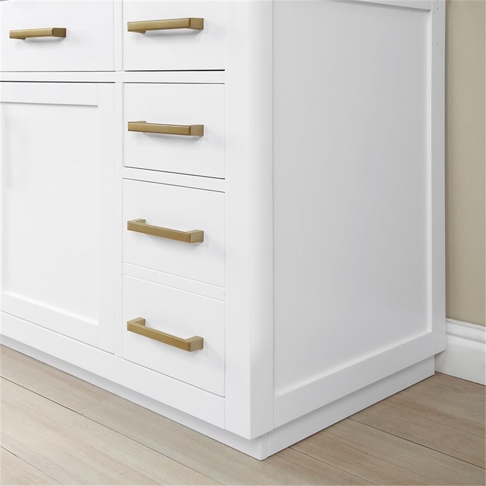 Gavino 42″ Wood Vanity in White with Composite Stone Top no Mirror