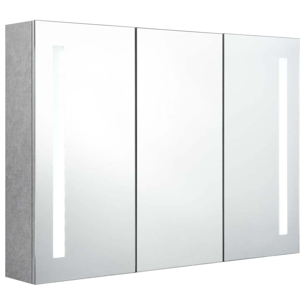 LED Bathroom Mirror Cabinet Concrete Gray 35″x5.5″x24.4″