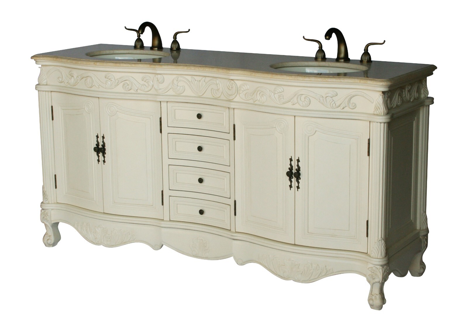 68-Inch Antique Style Double Sink Bathroom Vanity Model 2917-68 261