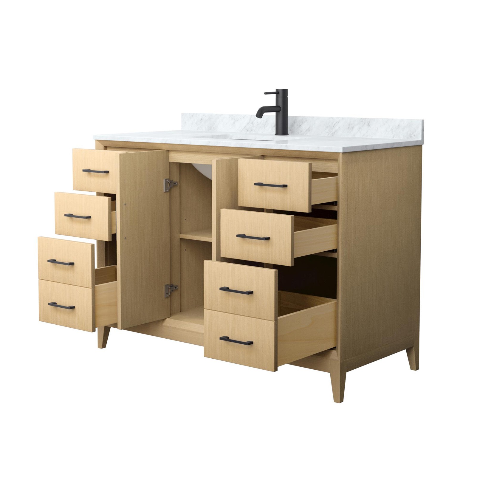 Wyndham Collection WCH7575-48S-CMUNS-MXX Janna 48″ – White Oak / Brushed Nickel