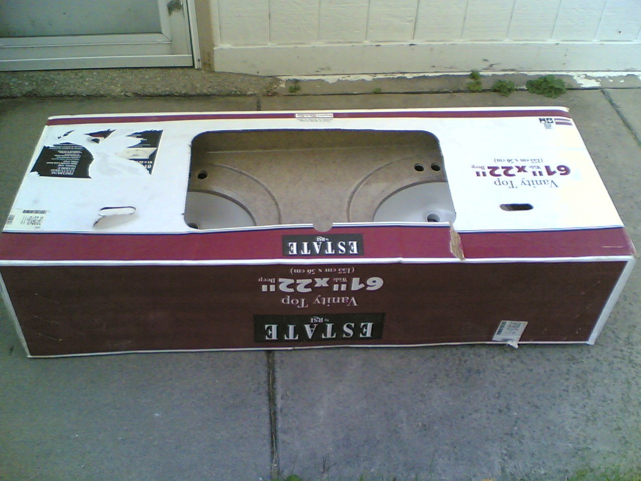 NIB ~ Nice Premium Imitated Granite Bathroom Vanity Top Double-Bowl SINK 61×22