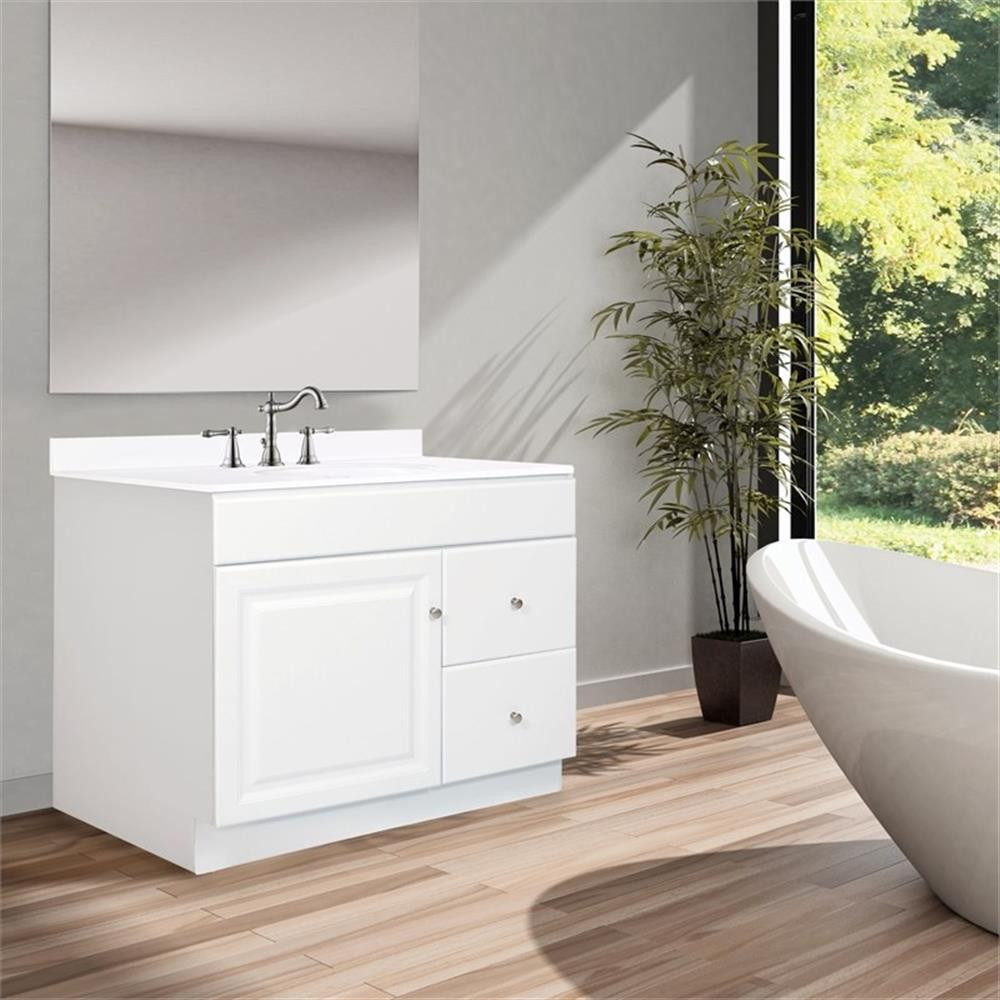 Wyndham 36-Inch Bathroom Wood Vanity Without Top in White