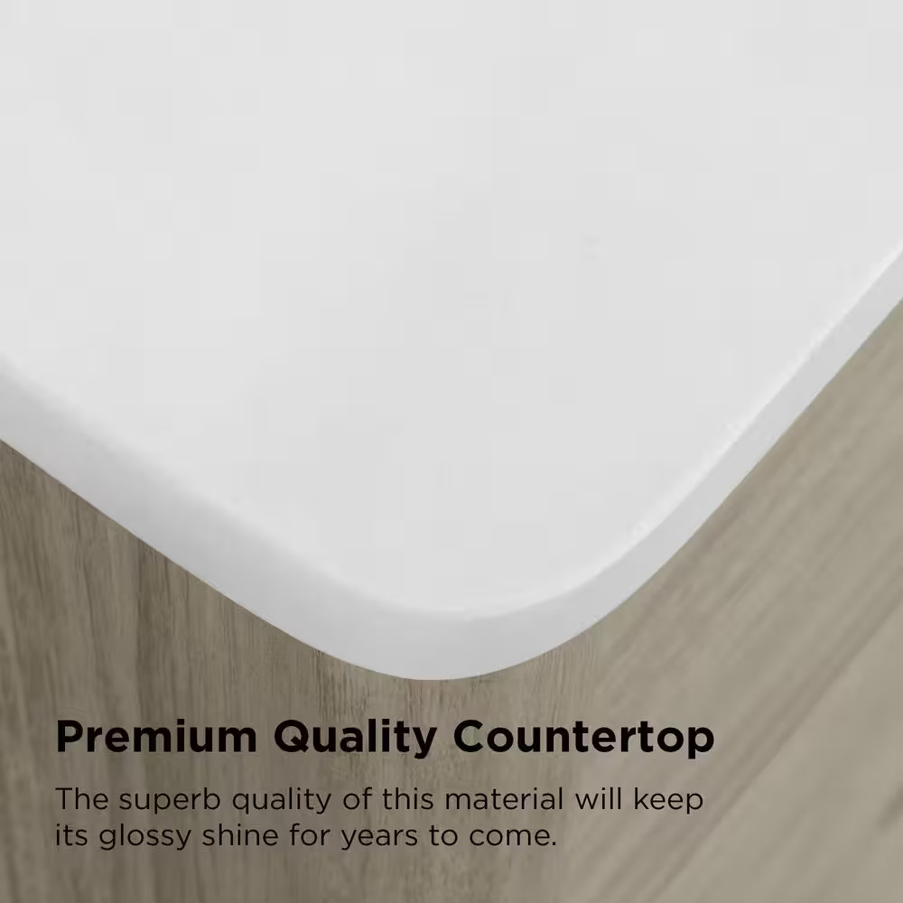 Camley 24 In. Single Sink Freestanding Sandstorm Bath Vanity with White Engineer