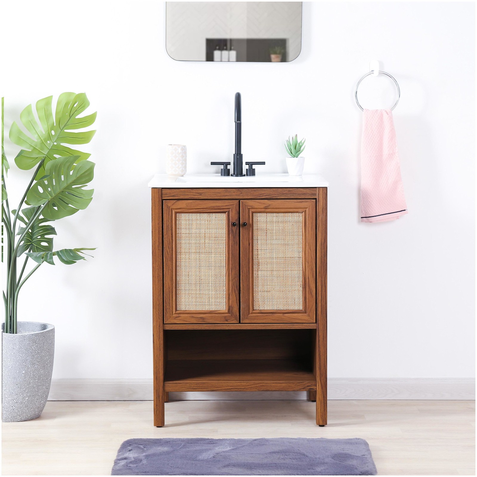JONATHAN Y Lighting VAN1023 Jasper 24″ Single – Wood