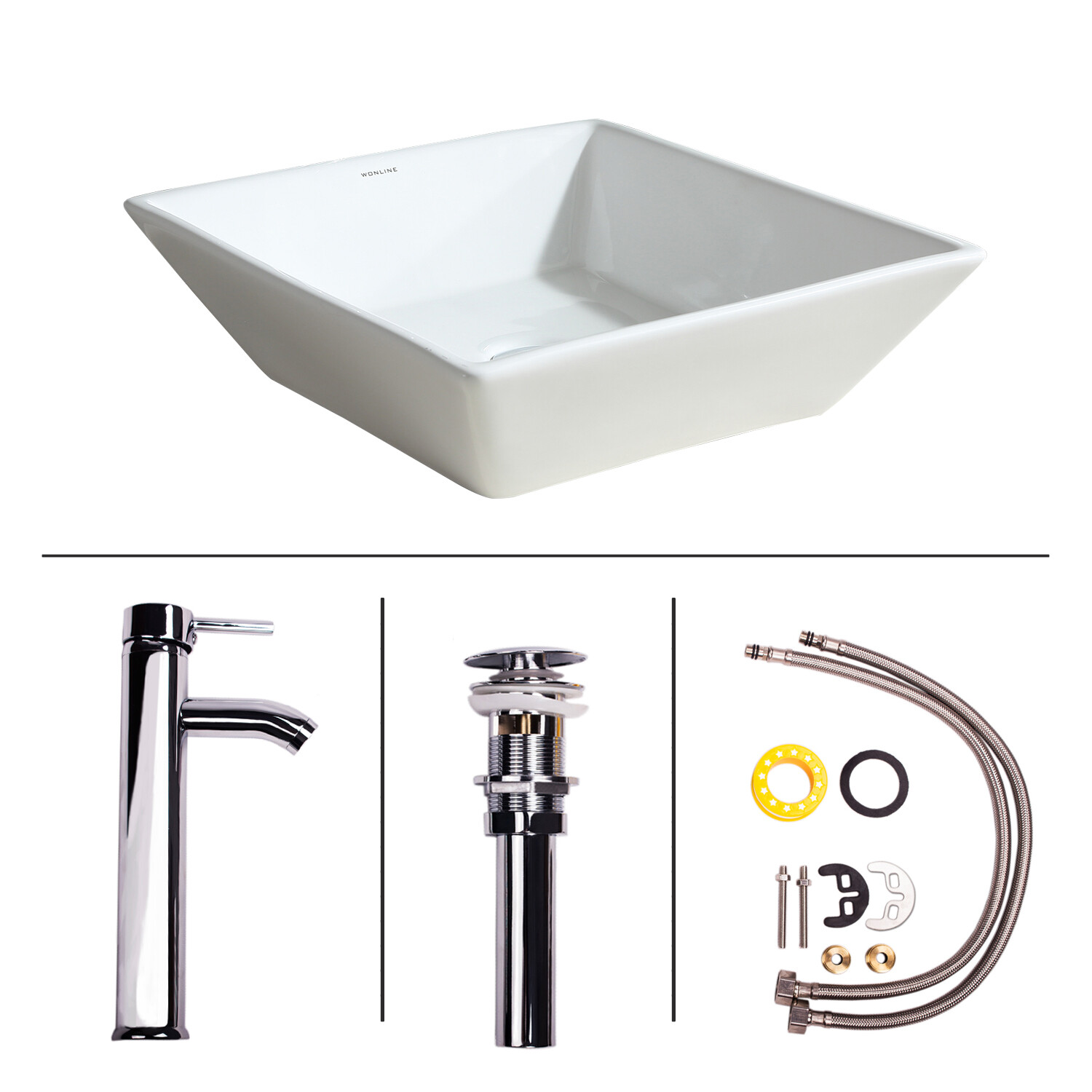 36″ Bathroom Vanity w/Sink Combo Cabinet Undermount Ceramic Vessel Sink w/Mirror