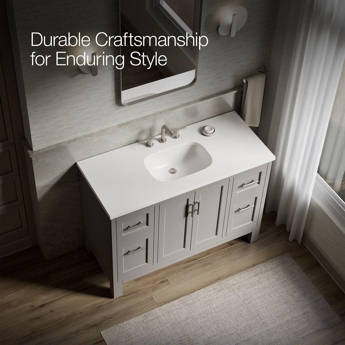 Kohler K-28383-ASB-0 Quo 48″ Free Standing Single Basin Vanity Set*NEW*