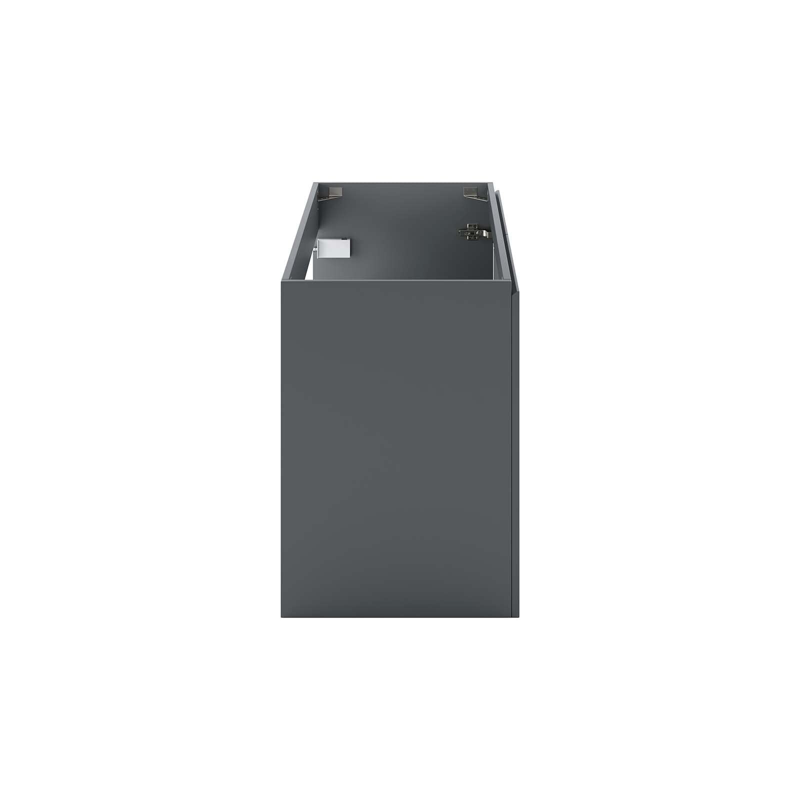 Modway Vitality 35″ Plastic and Wood Wall-Mount Bathroom Vanity in Gray