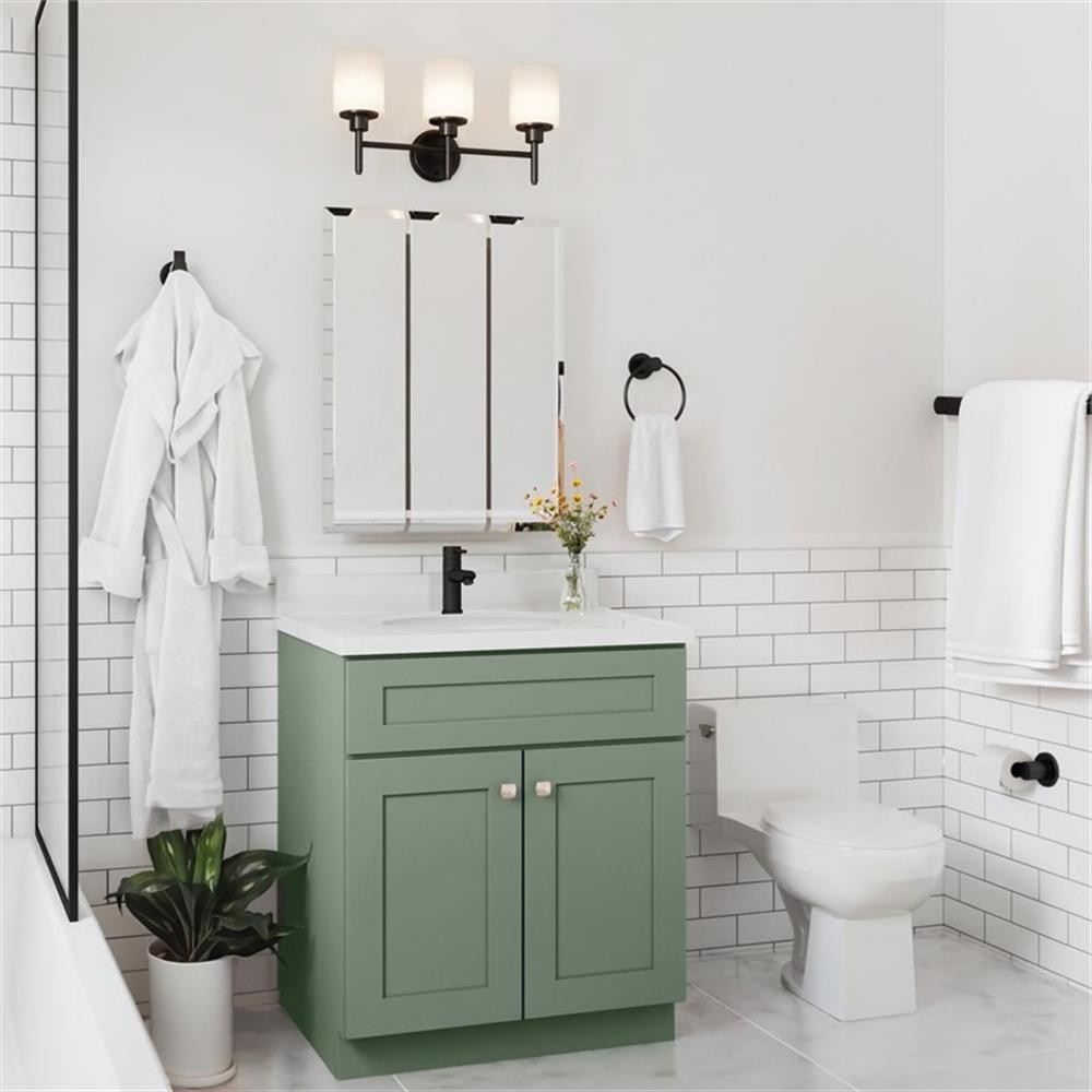 Bowery Hill 31-Inch Bath Vanity – Evergreen Fog Base and Single Hole Top