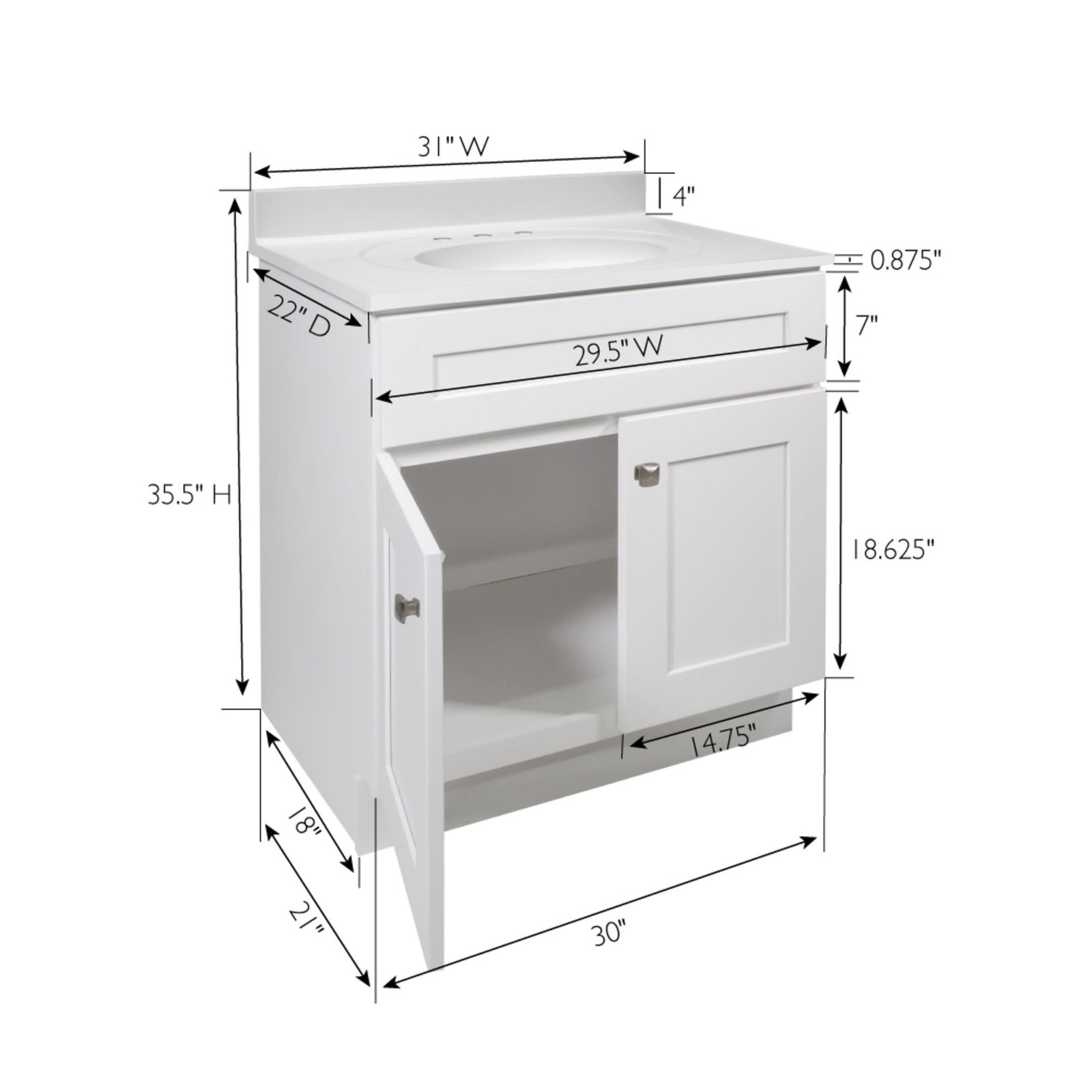Design House 214759 Brookings 32″ – White