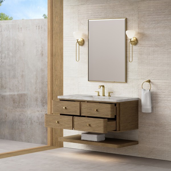 48″ James Martin Allamari D640-V48-DMS-WVSL Vanity Cabinet Silver Silestone Top